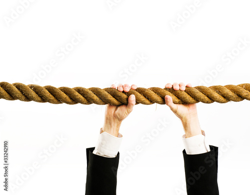 Photo: hanging on to rope hanging on to rope