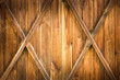 Wooden door with two crosses