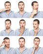 young man face expressions composite young man face expressions composite