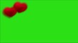 Background with green chroma key: hearts left