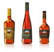 Illustration: Set of cognac bottles Set of cognac bottles