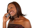African American Woman Talking to her Phone