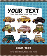 Vector: cartoon retro car card cartoon retro car card