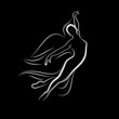 Logo angel flying, classical ballet # Vector