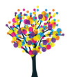 Creative and colorful tree. Fruitfulness or fecondity concept. Creative and colorful tree. Fruitfulness or fecondity concept.