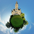 Concept miniature globe showing the castle. Concept miniature globe showing the castle.