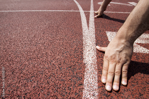 Photo: Runner at starting line Runner at starting line