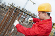 construction worker making reinforcement