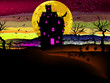 Grungy Halloween with haunted house. EPS 8
