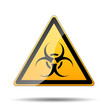 Señal peligro amarilla simbolo biohazard
