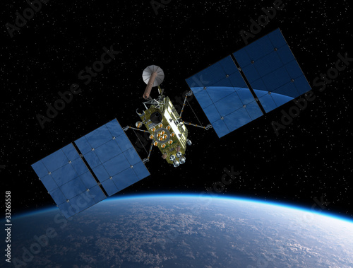 Illustration: Modern navigation satellite Modern navigation satellite
