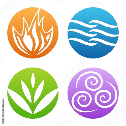 Vector: Symbols of four elements Symbols of four elements