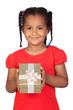 African little girl with a golden gift