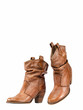 Leather shoes with copy space