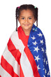 African little girl with a American flag