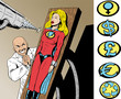 Superhero captured by evil scientist and in danger.