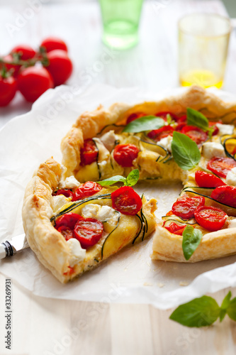 Photo: quiche with tomato and zucchini quiche with tomato and zucchini