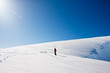 Man moves on snowboard