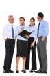 businessman and businesswoman with a work plan