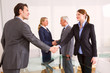 businessman and businesswoman during a working meeting