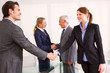 businessman and businesswoman during a working meeting