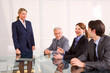 businessman and businesswoman during a working meeting