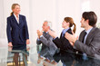 businessman and businesswoman during a working meeting