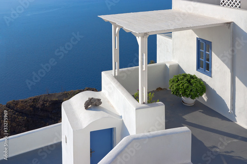 Photo: Patio in Santorini, Greece Patio in Santorini, Greece