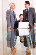 businessman and businesswoman during a meeting