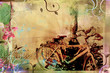 Beautiful retro design with old bikes Beautiful retro design with old bikes