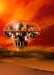 A futuristic domed city A futuristic domed city