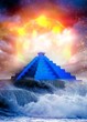 Mayan pyramid, floods and sun Mayan pyramid, floods and sun