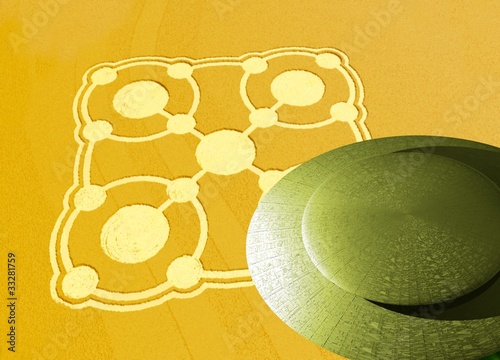 Illustration: UFO and crop circles UFO and crop circles