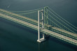 Aerial View of Suspension Bridge Spire