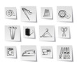 Textile objects and industry   icons - vector icon set