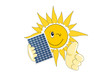 Sonne mit Solarpanel