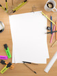 copy space on white sheet