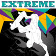 Designed skateboarding background in color.