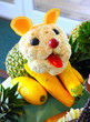 Dog made from vegetables and fruits