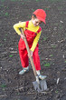 Little children with big shovel