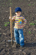 Little children with big shovel