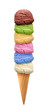 Ice cream scoops with cone