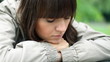 Young beautiful sad woman portrait