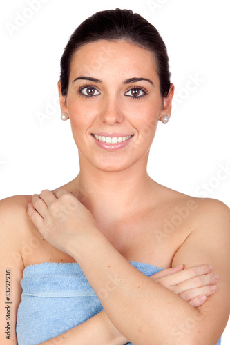 Photo: Beautiful girl with towel Beautiful girl with towel