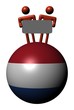 people with sign on Dutch flag sphere illustration people with sign on Dutch flag sphere illustration