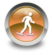Orange Glossy Pictogram "Snowshoeing"