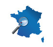 Niort : carte de France - département des Deux-Sèvres