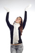 young woman lift the hands young woman lift the hands