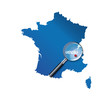 Grenoble : Carte de France - département de l'Isère