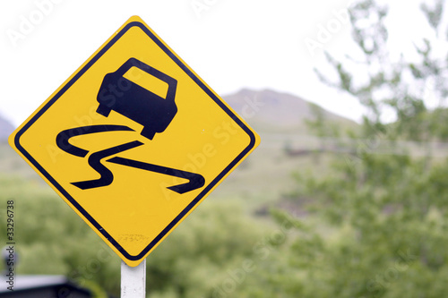 Photo: Signage - Slippery Road Signage - Slippery Road